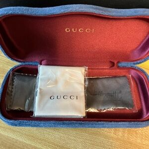 Gucci Blue Velvet Eyeglass Case